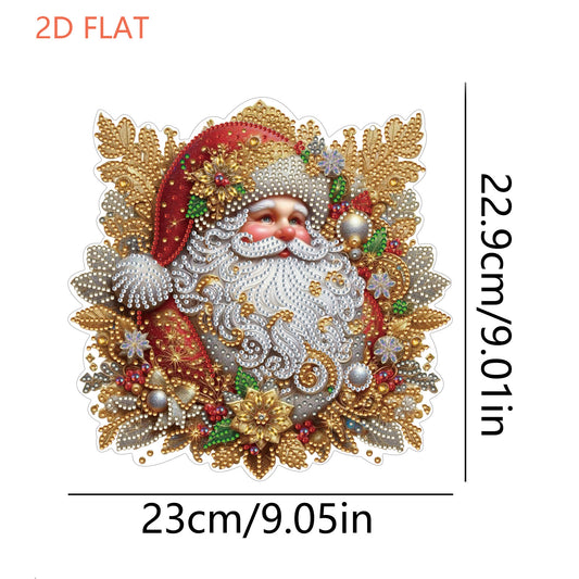 Xmas 5D DIY Special Shape Partial Drill Dimond Paintings Wall Decor 23.5x23cm Christmas
