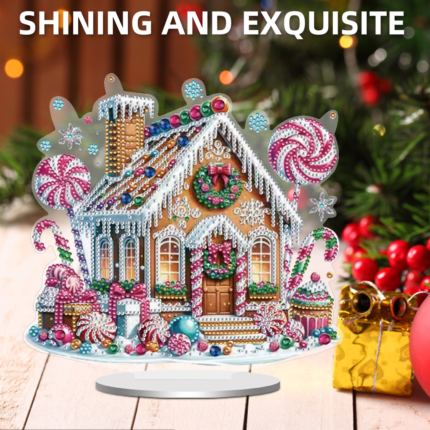 2D Flat Christmas Gnome Print DIY 5D DIY Diamond Art Ornaments for Home Decor