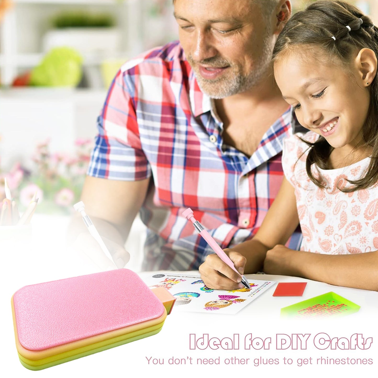 Diamond Painting Tray Organizer Diamond Art Tray for DIY Crafts (Pink Green)