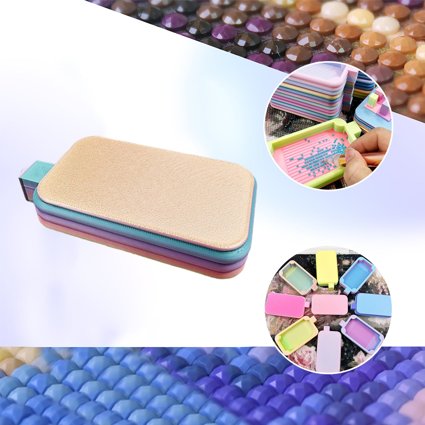 Diamond Painting Tray Organizer Diamond Art Tray for DIY Crafts (Colorful)