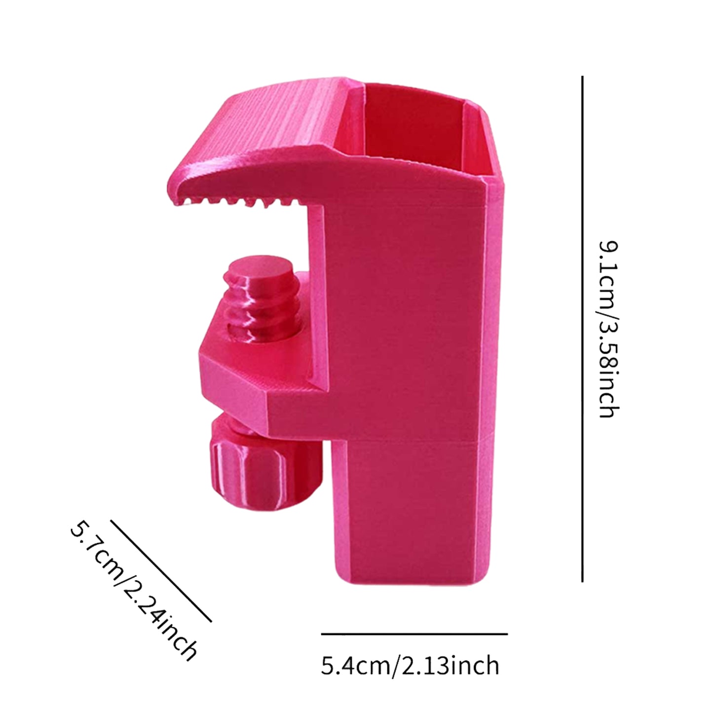 Heavy-Duty Desk Pen Holder Adjustable Clip Space-Saving Desk Organizer (Pink)