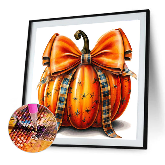 Pumpkin Bow - Full Round Drill Diamond Painting 30*30CM