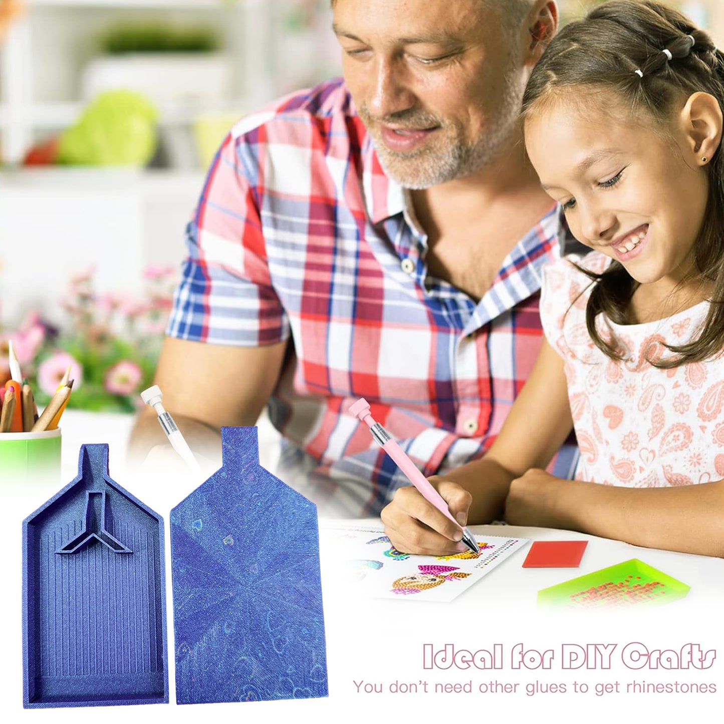 2pcs Diamond Painting Tray Y-Shaped Bead Storage Sorting Plate (Flash Purple)