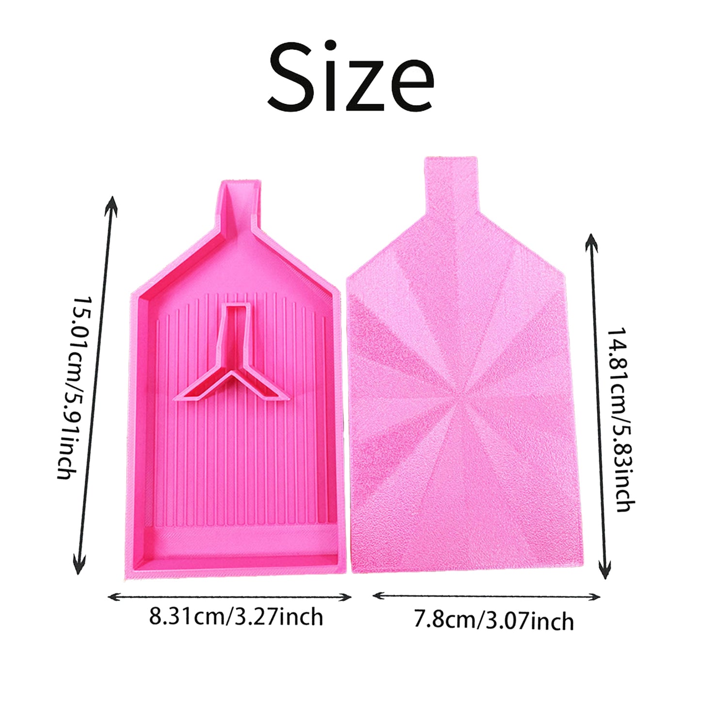 2pcs Diamond Painting Tray Y-Shaped Bead Storage Sorting Plate Tool (Rose Red)