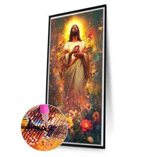 Faith-Luminous Jesus - Full Square Drill Diamond Painting 40*70CM