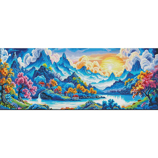Grand Blueprint: Scenic Landscapes - 11CT Stamped Cross Stitch 165*55CM (Mona Lisa Brand)