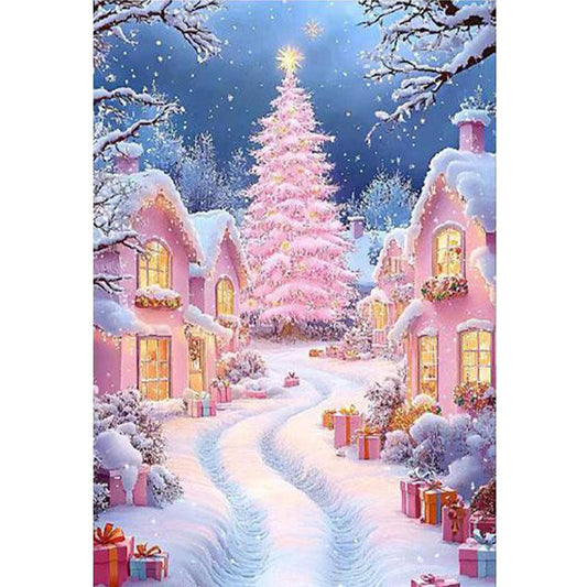 Beautiful Christmas Snow Scene - 11CT Stamped Cross Stitch 50*70CM (Mona Lisa Brand)