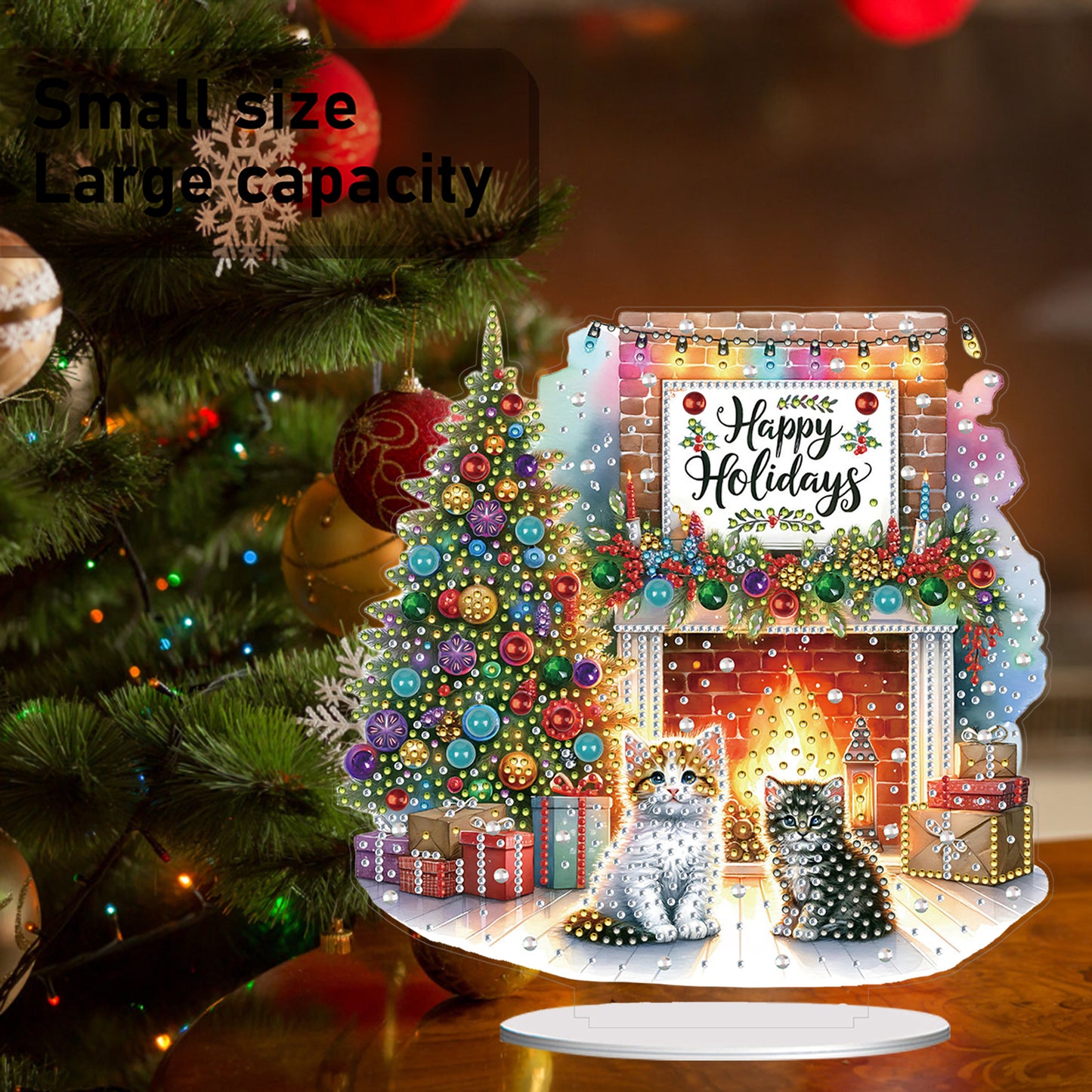 2D Flat Christmas Print DIY Diamond Painting Desktop Ornaments Kit Table Decor