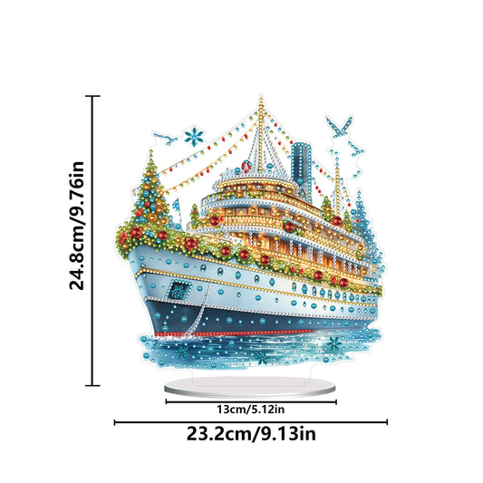 2D Flat Christmas Print DIY Diamond Painting Desktop Ornaments Kit Table Decor