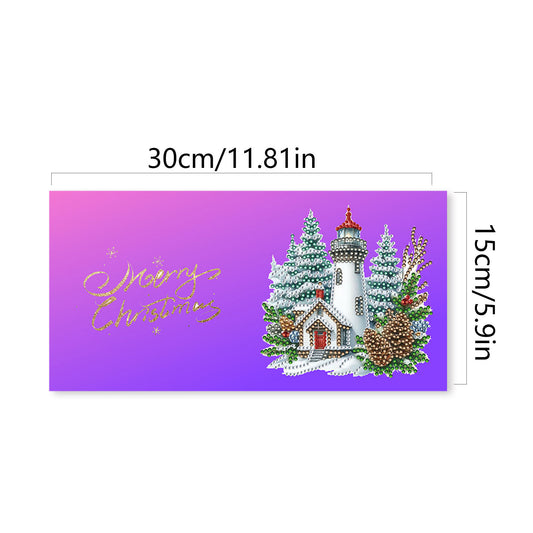 6pcs DIY Diamond Painting Greeting Card Set for Holiday Blessings Christmas Gift