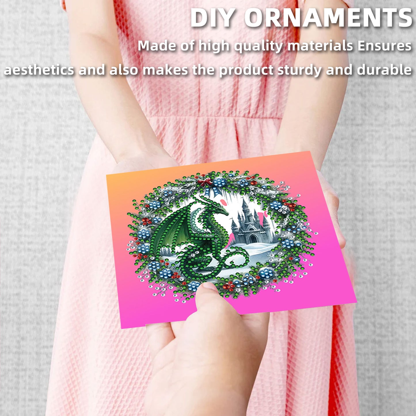 6pcs DIY Diamond Painting Greeting Card Set for Holiday Blessings Christmas Gift