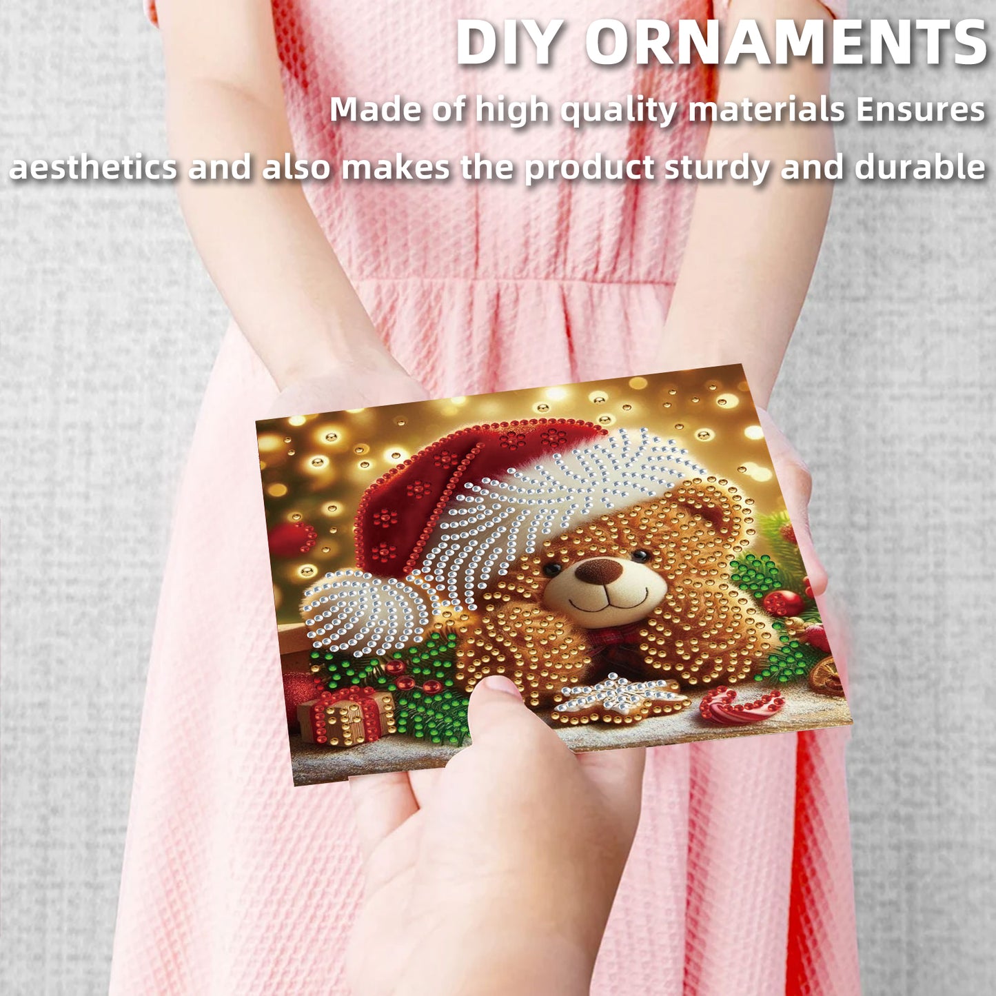 6pcs DIY Diamond Painting Greeting Card Set for Holiday Blessings Christmas Gift