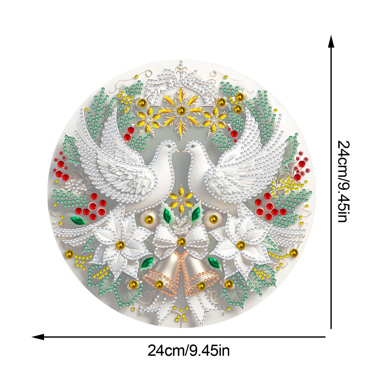 2D Flat DIY Christmas Dove Diamond Art Pendant Double-Sided Diamond Painting Set