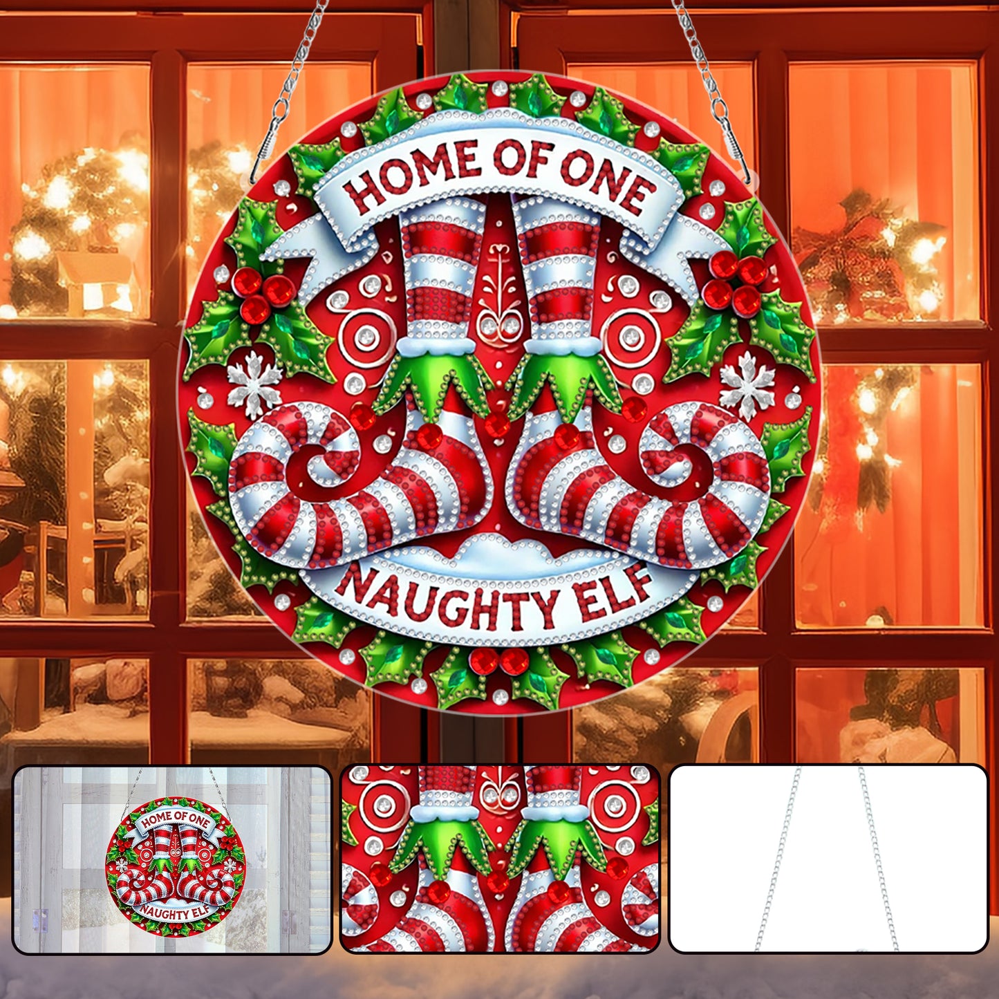 2D Flat DIY Christmas Diamond Art Pendant Double-Sided Diamond Painting Set