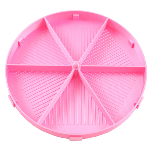 Beads Sorting Storage Tray Round Diamond Painting Tools with Lid (Pink)