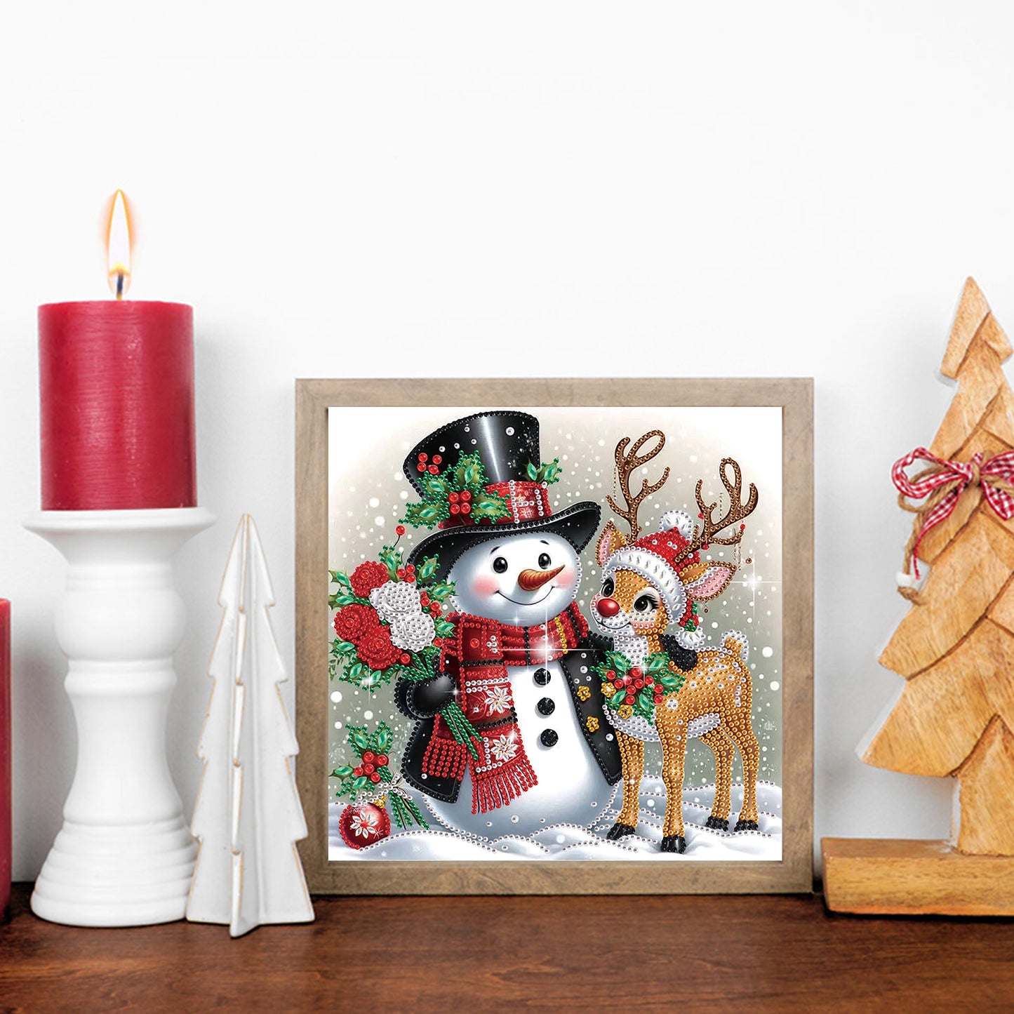 Snowman In The Snow - Special Shaped Drill Diamond Painting 30*30CM