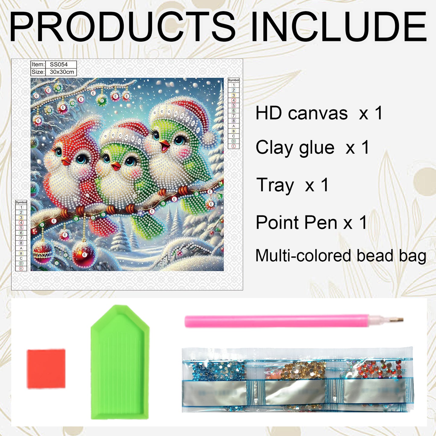 Winter Birds - Special Shaped Drill Diamond Painting 30*30CM