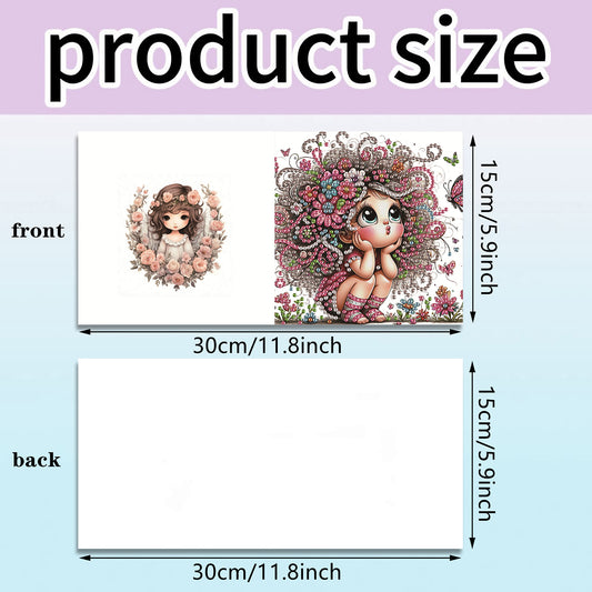 6pcs Girl DIY Diamond Art Greeting Cards Thank You Cards and Holiday Blessings