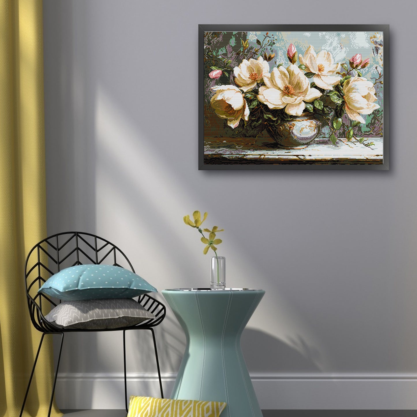Mysterious Magnolia - 14CT Stamped Cross Stitch 56*44CM(Joy Sunday)