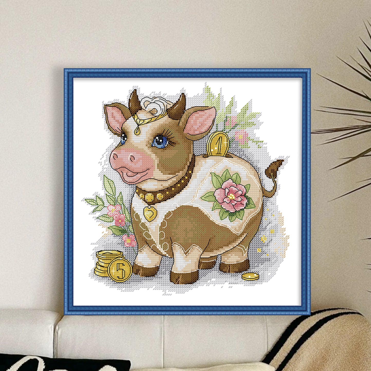 Lucky Ox - 14CT Stamped Cross Stitch 29*29CM(Joy Sunday)