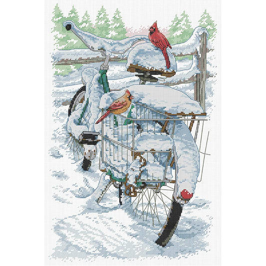 Thunderbird On A Bicycle - 14CT Stamped Cross Stitch 31*47CM(Joy Sunday)