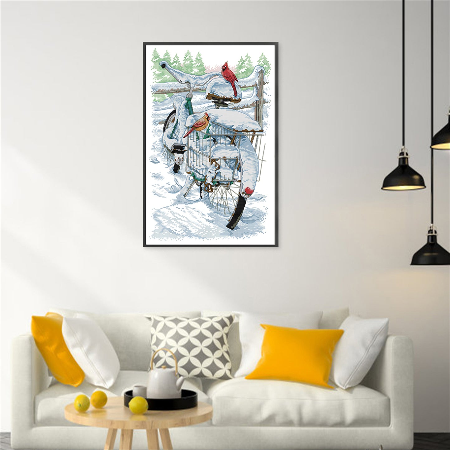 Thunderbird On A Bicycle - 14CT Stamped Cross Stitch 31*47CM(Joy Sunday)