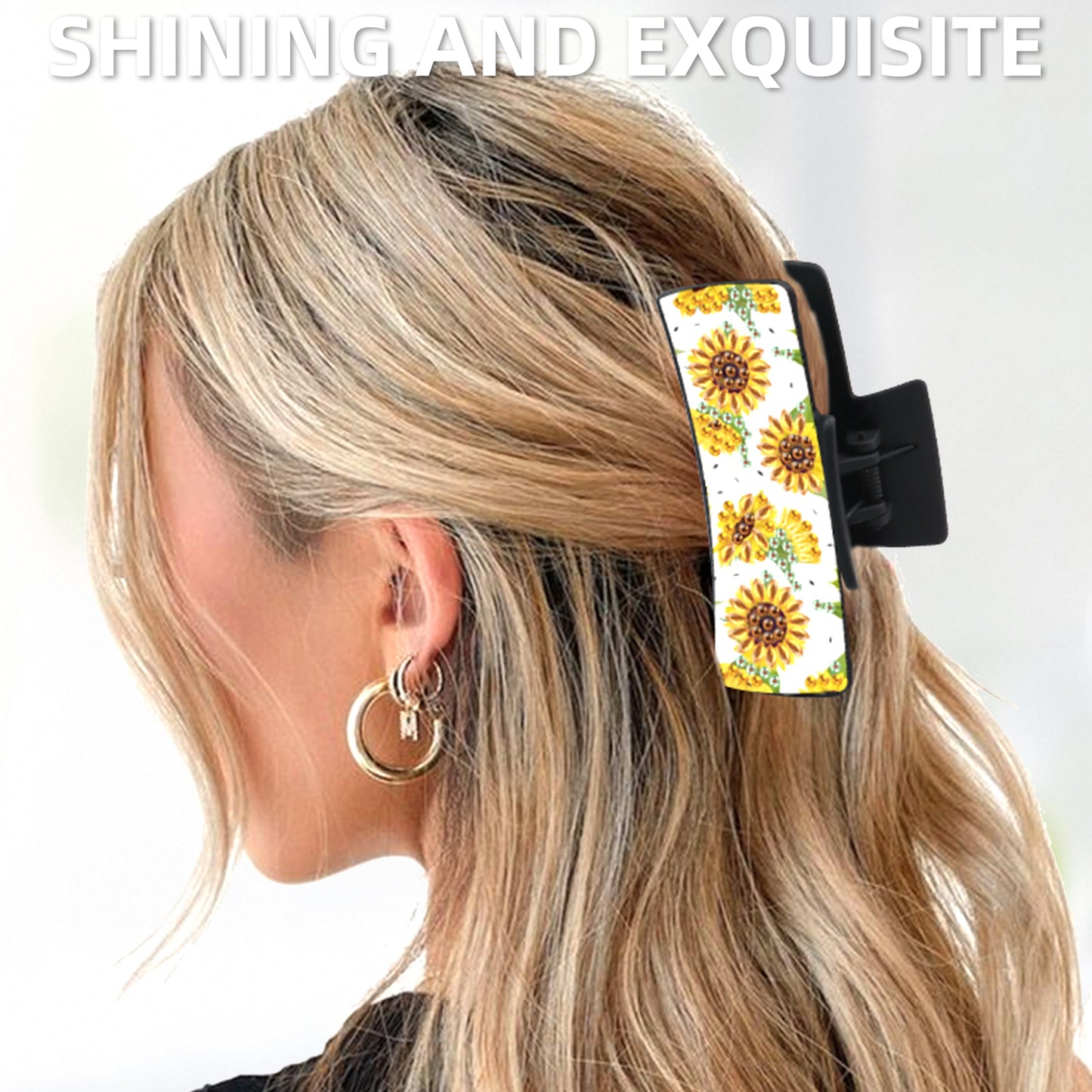 2Pcs Sunflower DIY Diamond Hair Claw Clips Making Kit for Women Ladies Girls