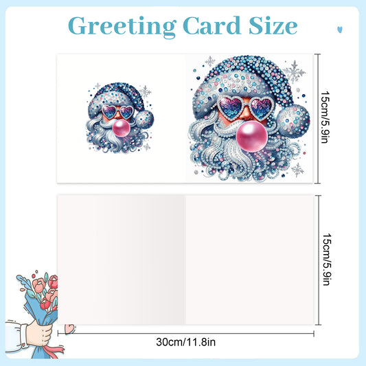 6PCS DIY Diamond Art Greeting Cards Santa Claus Congratulations Cards Gift