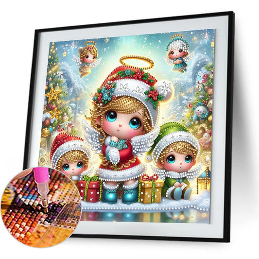 Little Girl In Snow Scene - Special Shaped Drill Diamond Painting 30*30CM