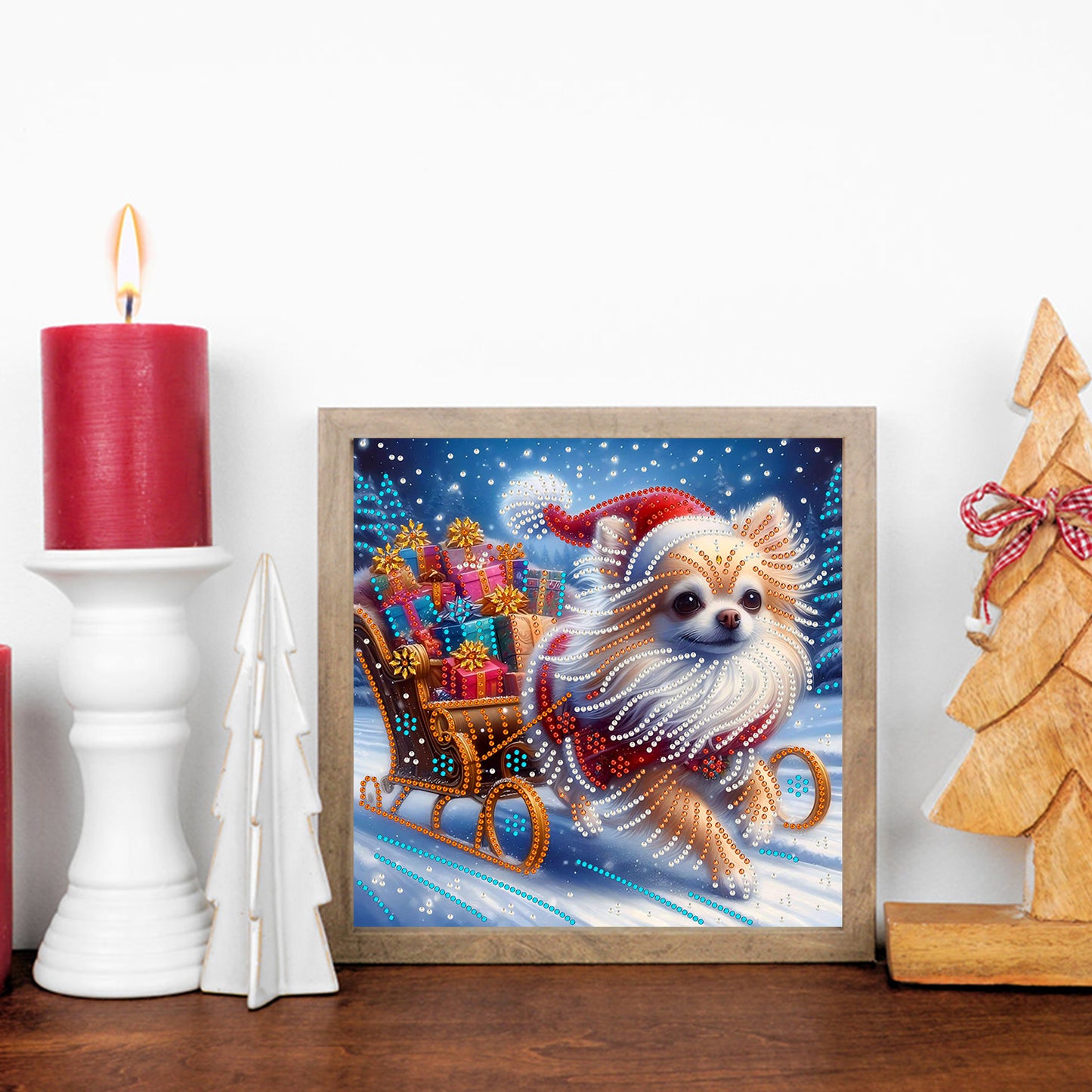 Christmas Puppy - Special Shaped Drill Diamond Painting 30*30CM