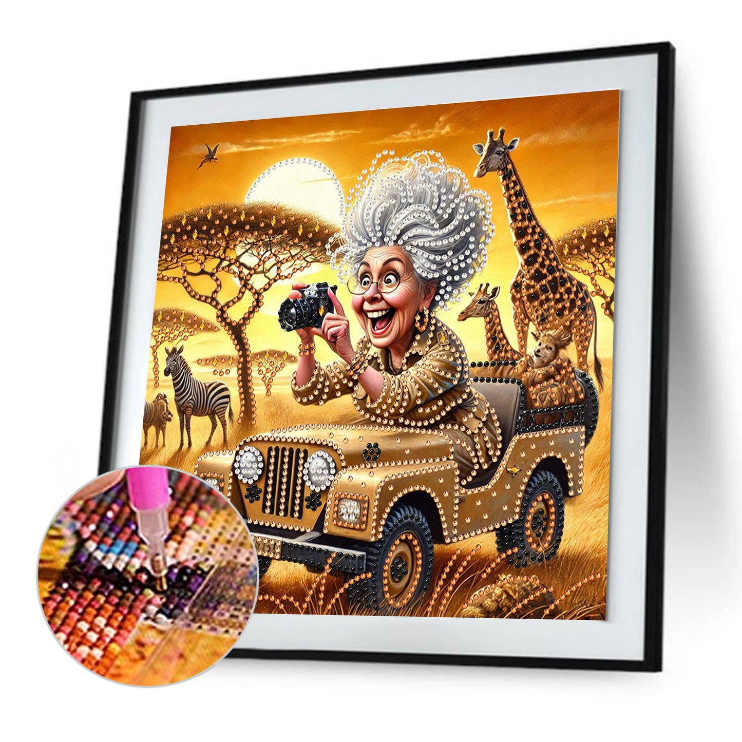 Cute Old Lady - Special Shaped Drill Diamond Painting 30*30CM