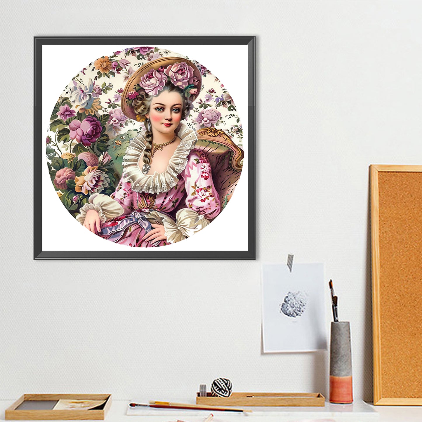 Vintage Girl - Full Round Drill Diamond Painting 40*40CM
