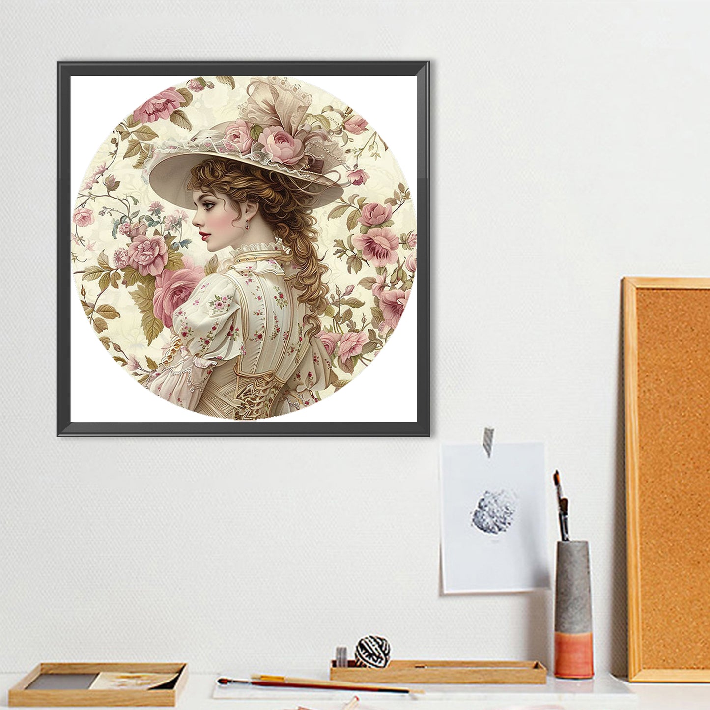 Vintage Girl - Full Round Drill Diamond Painting 40*40CM