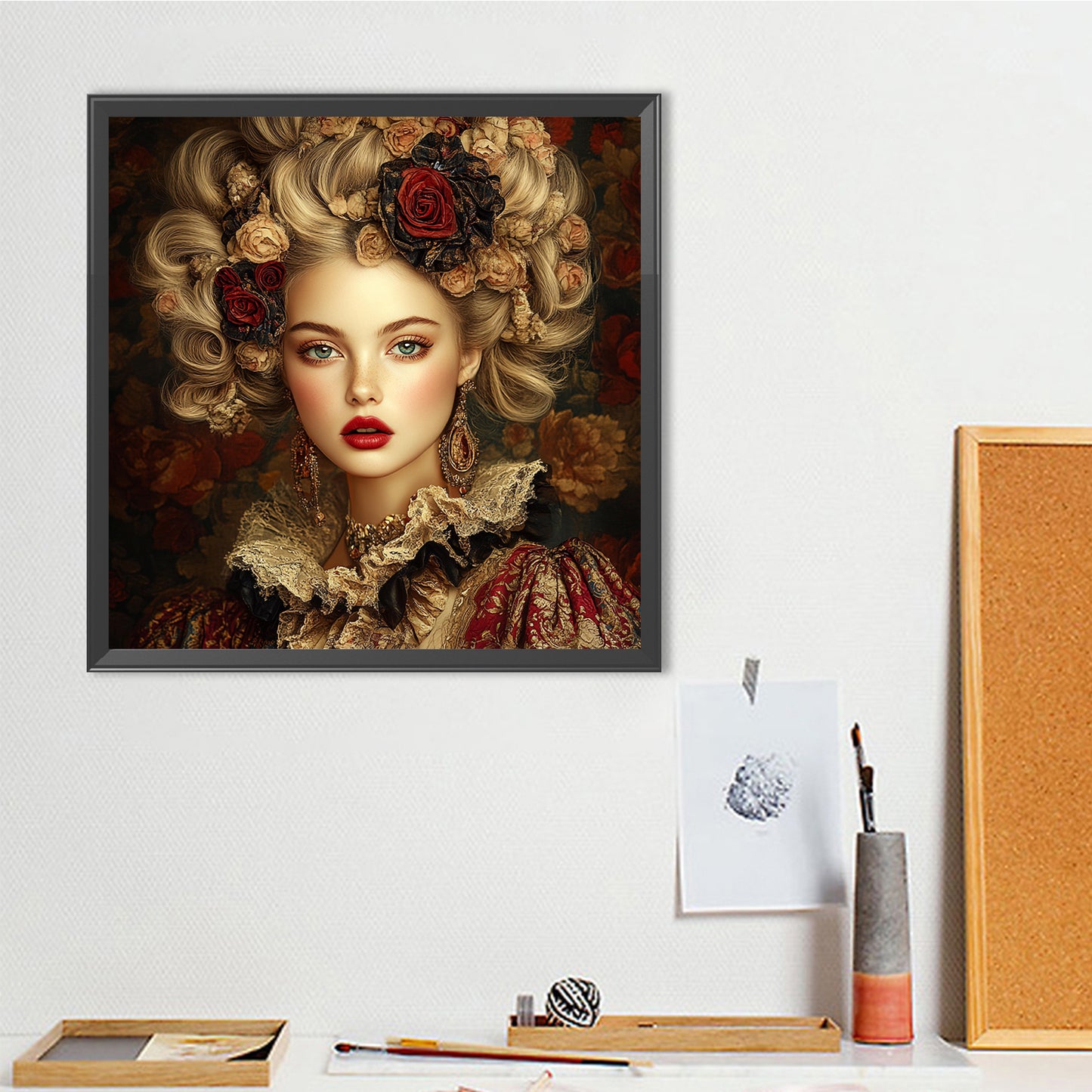 Vintage Girl - Full Round Drill Diamond Painting 40*40CM