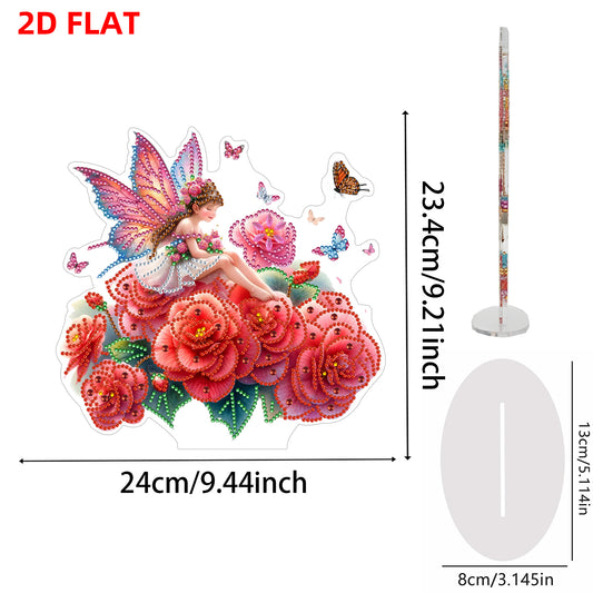 Butterfly DIY 2D Flat Acrylic Diamond Painting Desktop Ornaments Kit 24*22cm