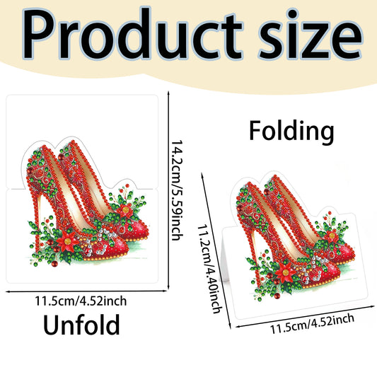 6 Packs High Heels DIY Diamond Painting Greeting Card Kit for Adults Gifts