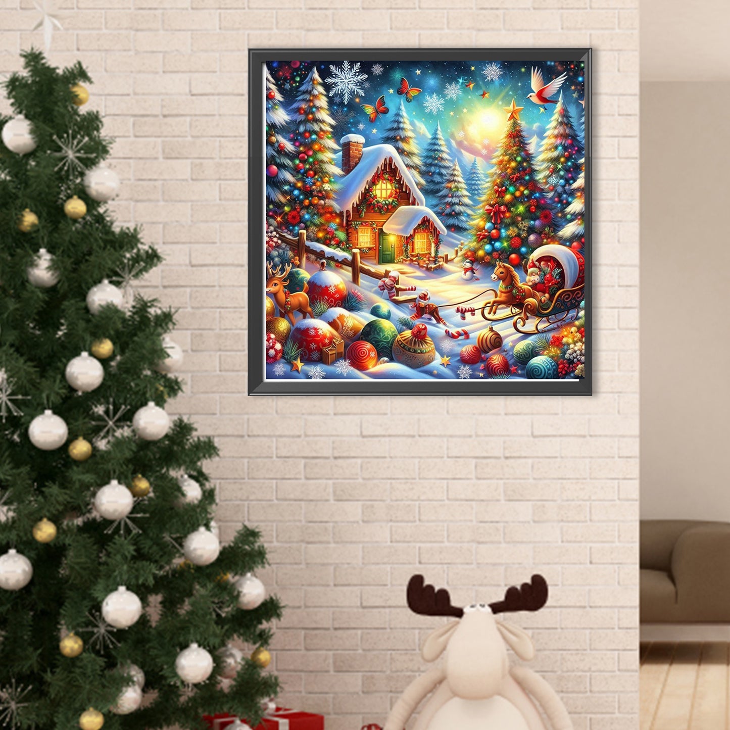 Christmas Cottage - Full Round Drill Diamond Painting 40*40CM