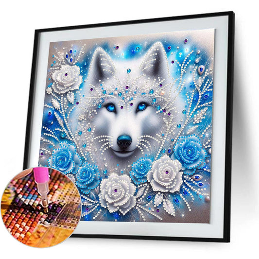 Snowy Wolf - Special Shaped Drill Diamond Painting 30*30CM