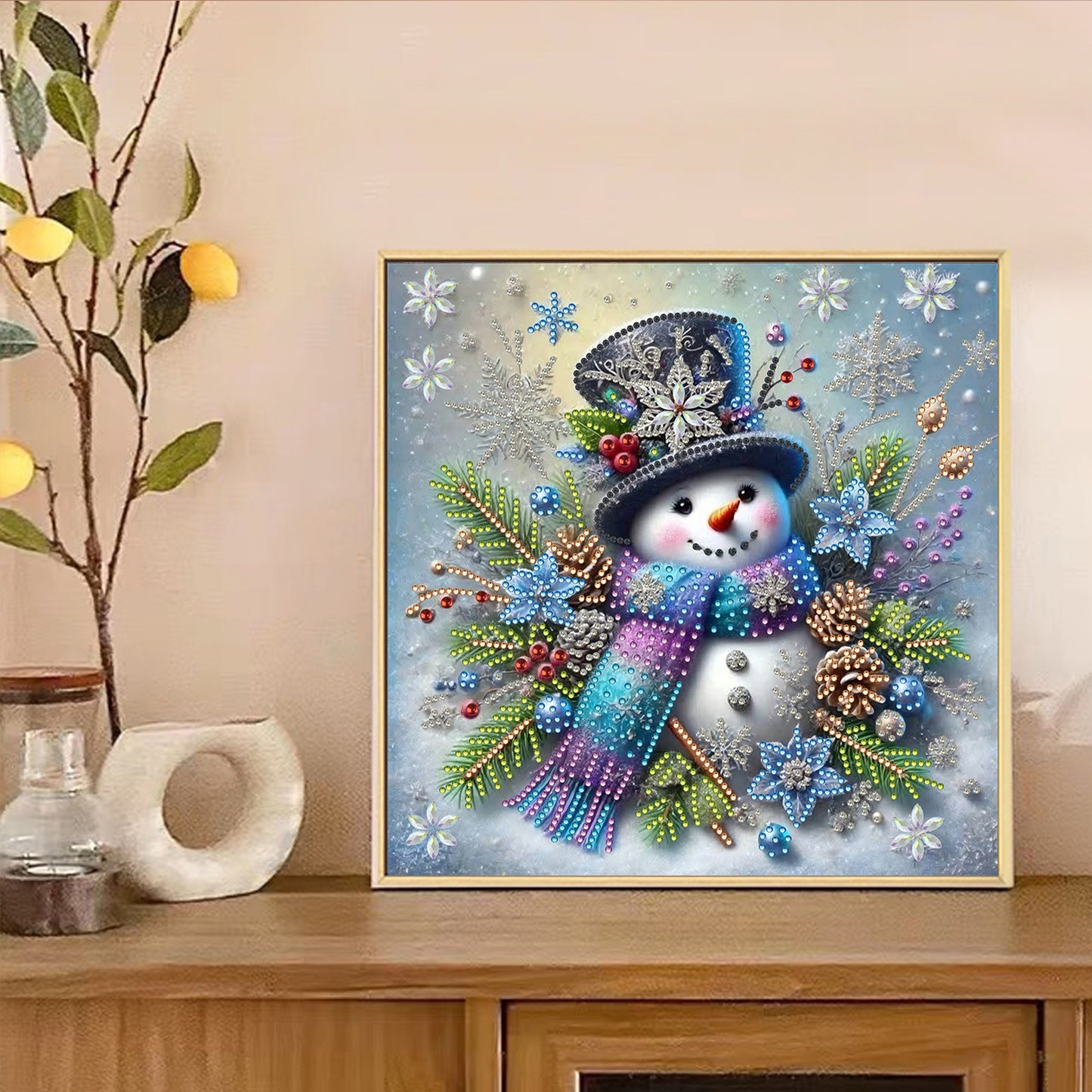 Snowy Snowman - Special Shaped Drill Diamond Painting 30*30CM