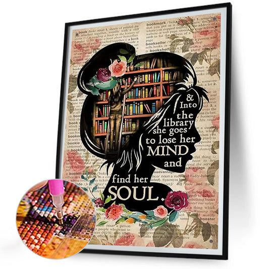 Book Woman - Full Round Drill Diamond Painting 30*40CM