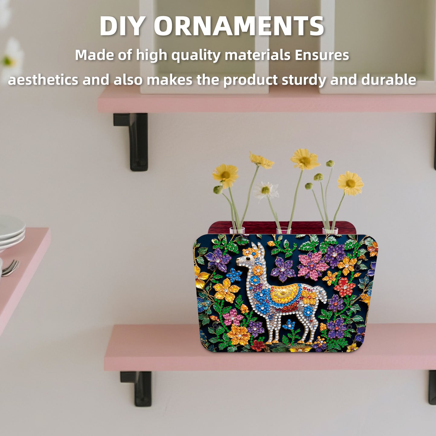 Gem Camel DIY Diamond Painting Wooden Tube Vase for Adults Gift Idea Home Decor