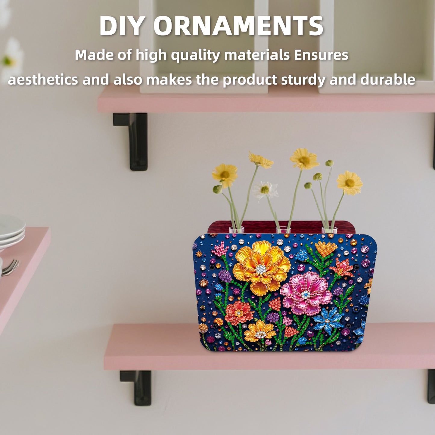 Flower DIY Diamond Painting Wooden Tube Vase for Adults Gift Idea Home Decor