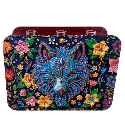 Gem Wolf DIY Diamond Painting Wooden Tube Vase for Adults Gift Idea Home Decor