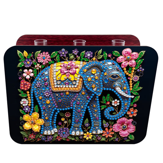 Gem Elephant DIY Diamond Painting Wooden Tube Vase for Adults Gift Home Decor
