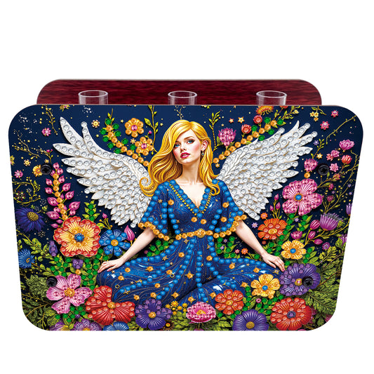 Angel Girl DIY Diamond Painting Wooden Tube Vase for Adults Gift Idea Home Decor