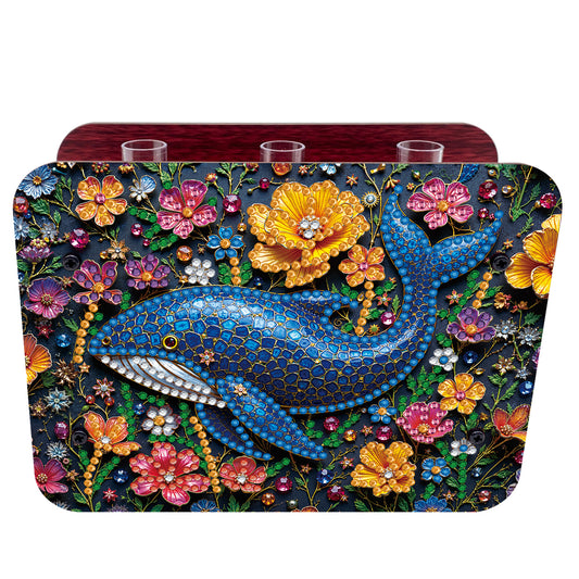 Gem Dolphin DIY Diamond Painting Wooden Tube Vase for Adults Gift Home Decor