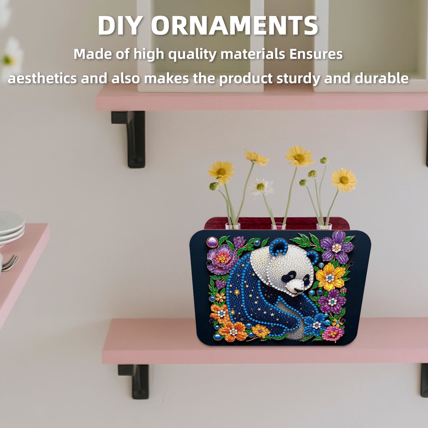 Gem Panda DIY Diamond Painting Wooden Tube Vase for Adults Gift Idea Home Decor