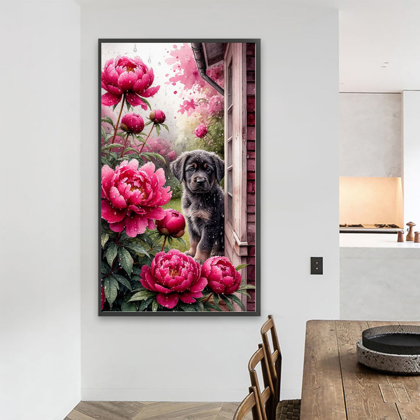 Dogs And Flowers - Full Round Drill Diamond Painting 40*70CM