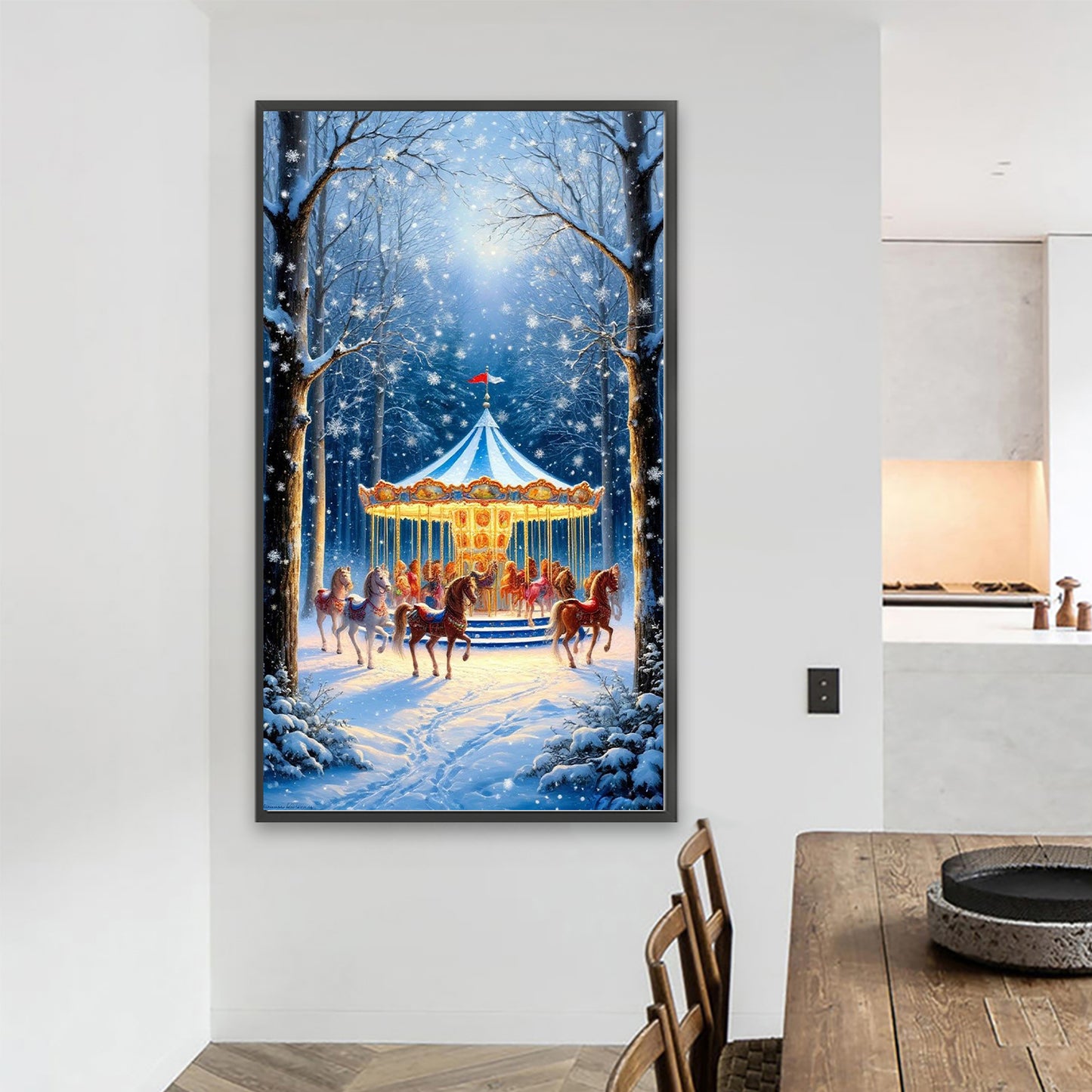 Snowy Carousel - Full Round Drill Diamond Painting 40*70CM