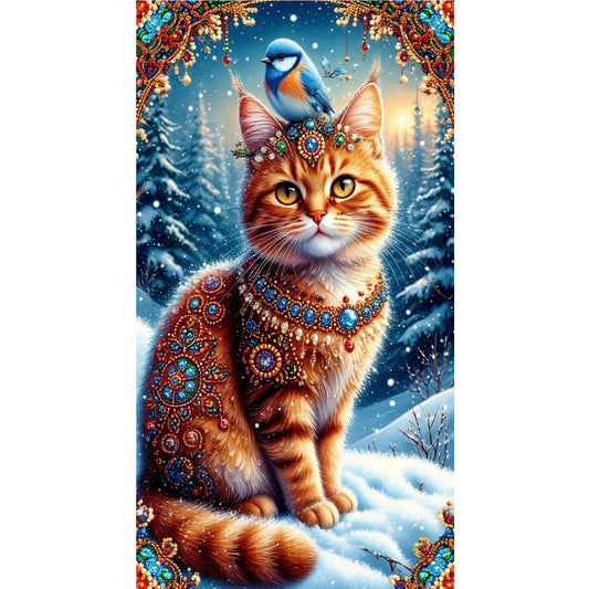 Cat - Full Round Drill Diamond Painting 40*70CM